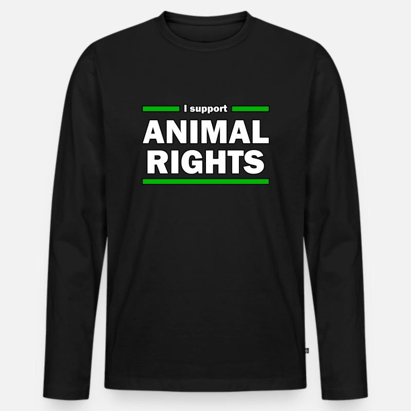 i support animal rights - Männer Premium Bio Langarmshirt - Schwarz