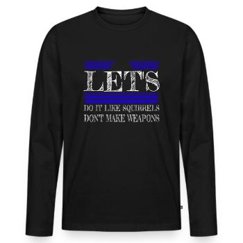 peace sign peace happy bday bird child humor - Men's Premium Organic Long Sleeve Shirt - black - Front - Nico (187cm)