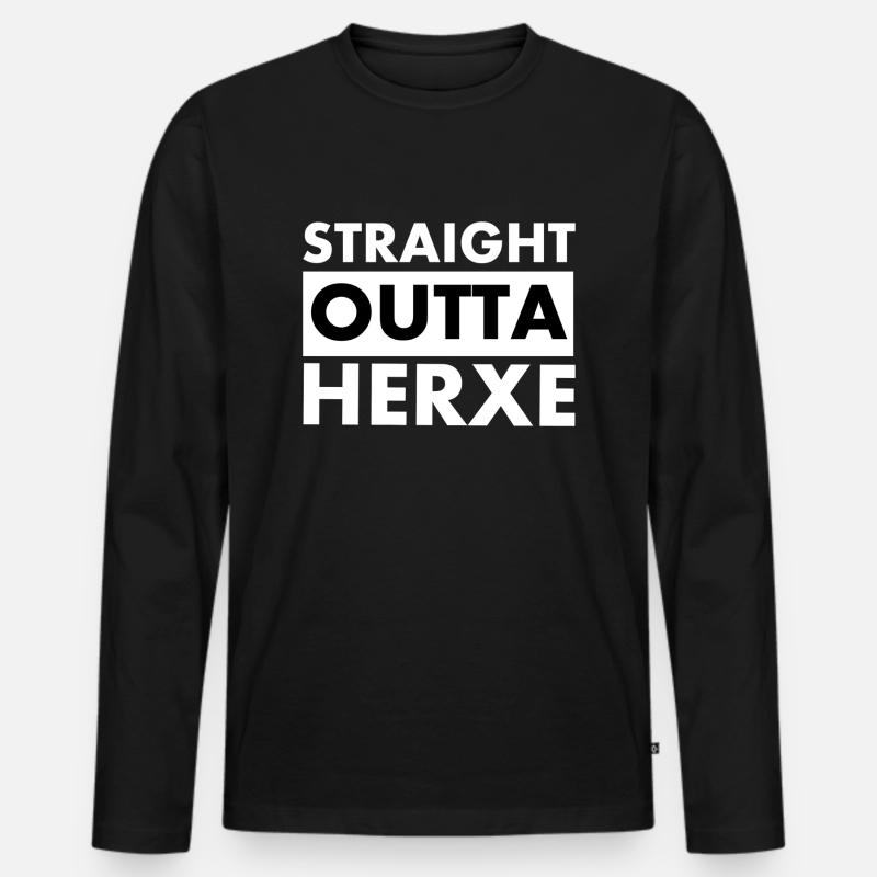 Straight OUTTA HERXE - Männer Premium Bio Langarmshirt - Schwarz