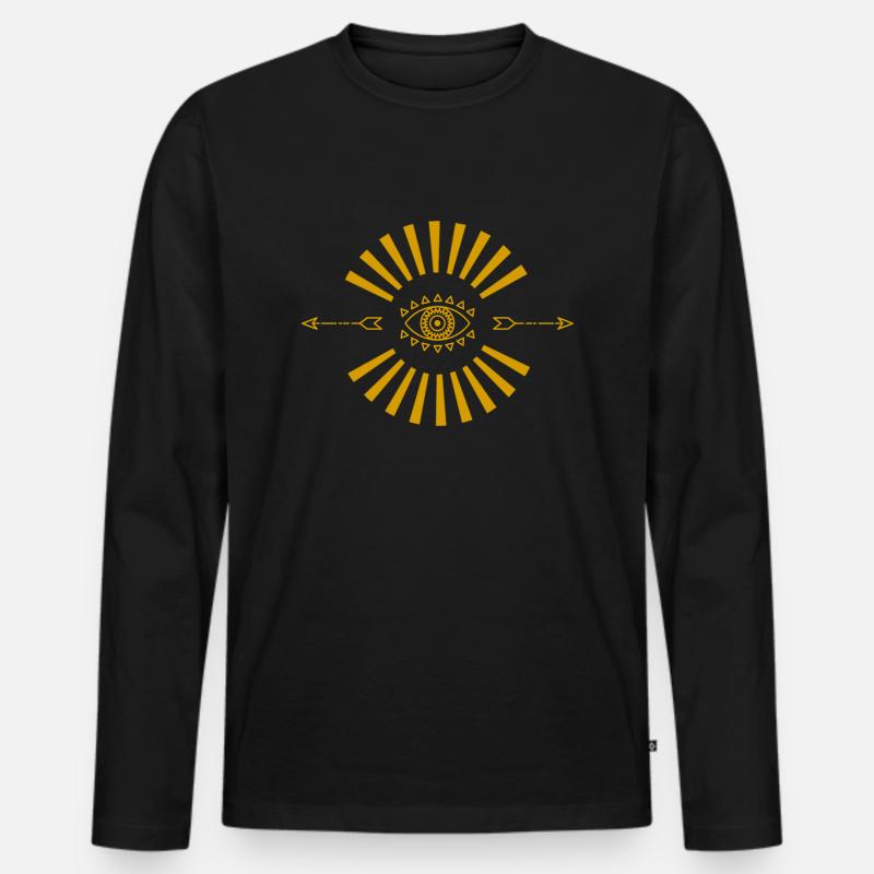 Das strahlende Auge - Männer Premium Bio Langarmshirt - Schwarz