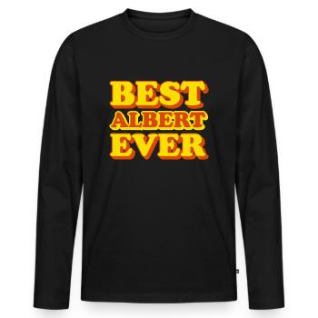 Albert First name Funny gift - Men's Premium Organic Long Sleeve Shirt - black - Front - Nico (187cm)