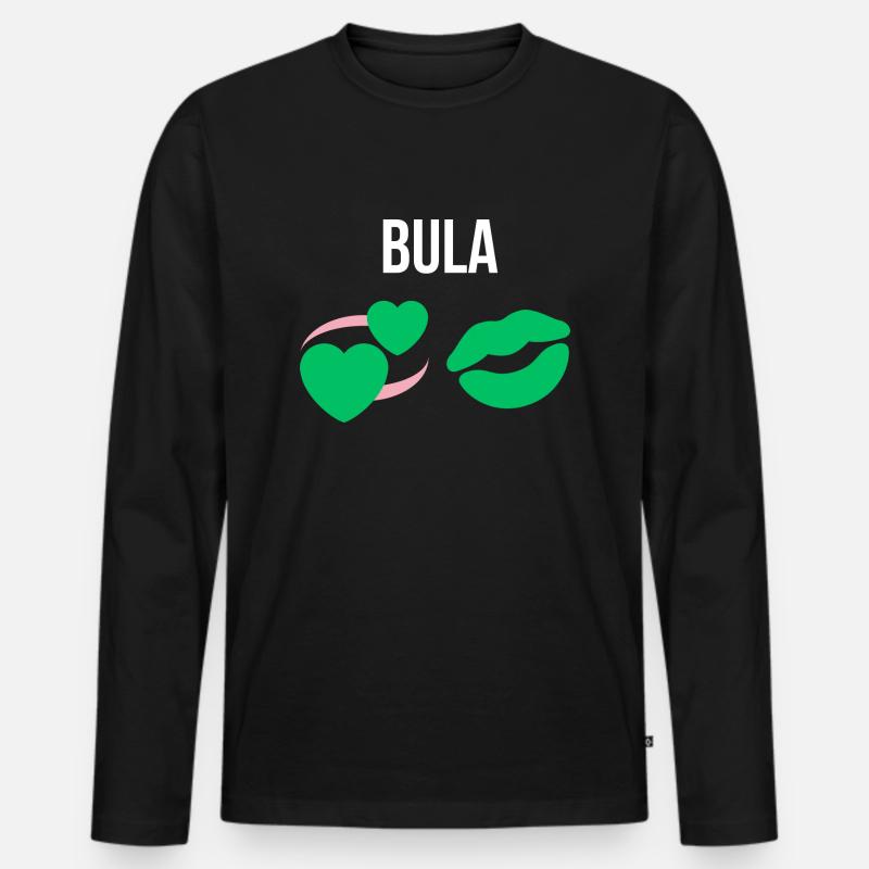 BULA - Männer Premium Bio Langarmshirt - Schwarz