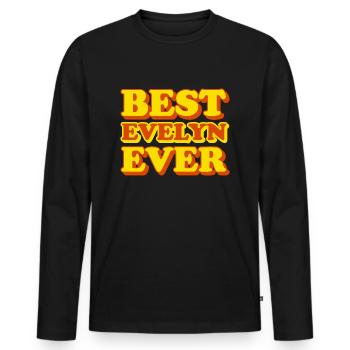 Evelyn Vorname lustiges Geschenk - Männer Premium Bio Langarmshirt - Schwarz - Vorne - Nico (187cm)
