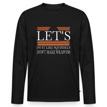 Anti War Peace Movement Flower Power - Men's Premium Organic Long Sleeve Shirt - black - Front - Nico (187cm)
