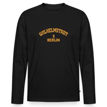 Wilhelmstadt - Spandau - Berlin - Germany - Men's Premium Organic Long Sleeve Shirt - black - Front - Nico (187cm)