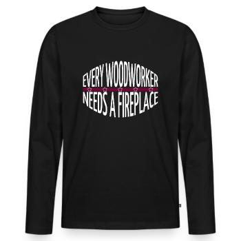Cutter Charpentier T-shirts Geek Foresterie Marteau-piqueur - T-shirt manches longues Premium bio Homme - noir - Devant - Nico (187cm)