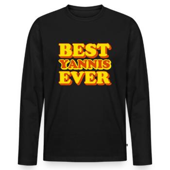 Prénom de Yanni Cadeau Drôle - T-shirt manches longues Premium bio Homme - noir - Devant - Nico (187cm)