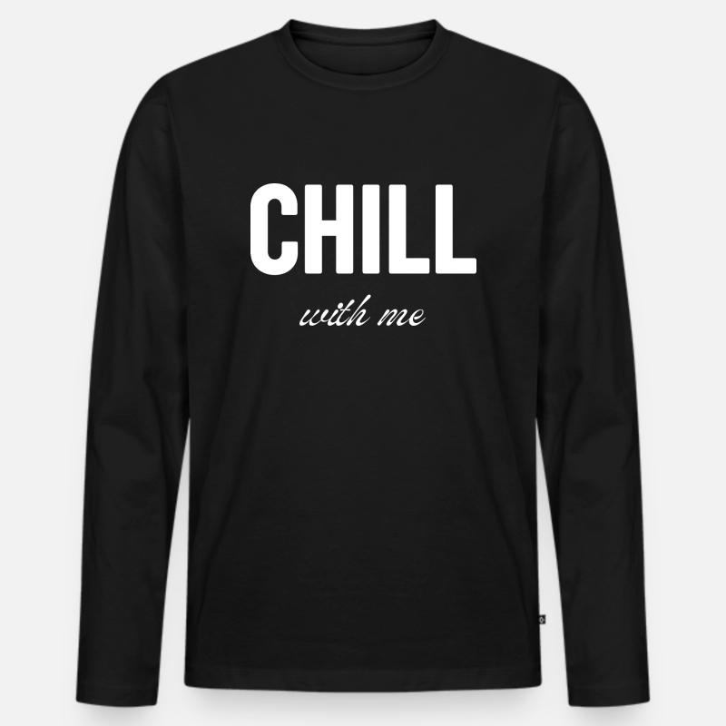 Entspann dich mit mir - Männer Premium Bio Langarmshirt - Schwarz