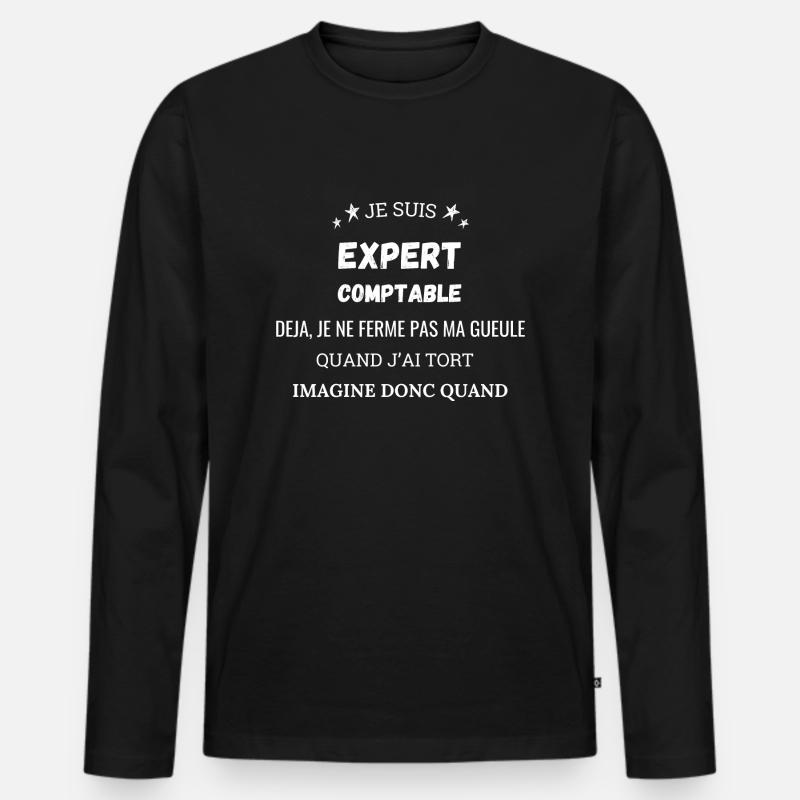 Ich bin Wirtschaftsprüfer - Männer Premium Bio Langarmshirt - Schwarz
