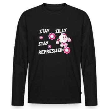 Siroter Amusant Ludique Heureux Célébrer Mignon Joyeux - T-shirt manches longues Premium bio Homme - noir - Devant - Nico (187cm)