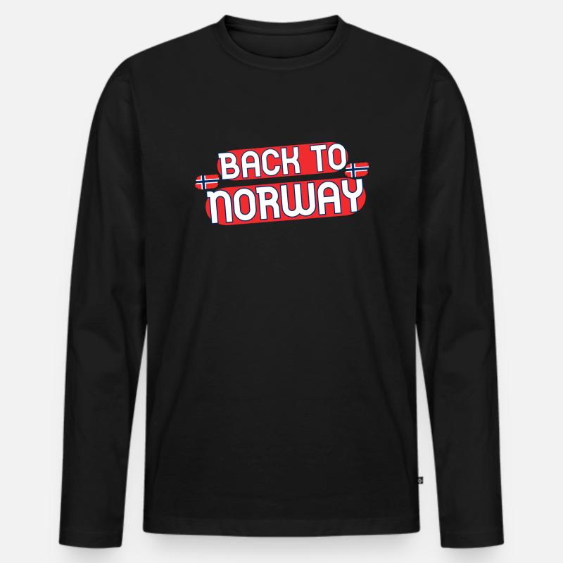 Back to Norway - Männer Premium Bio Langarmshirt - Schwarz