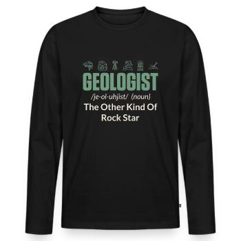Geologist Noun Rock Collector Geology - Männer Premium Bio Langarmshirt - Schwarz - Vorne - Nico (187cm)