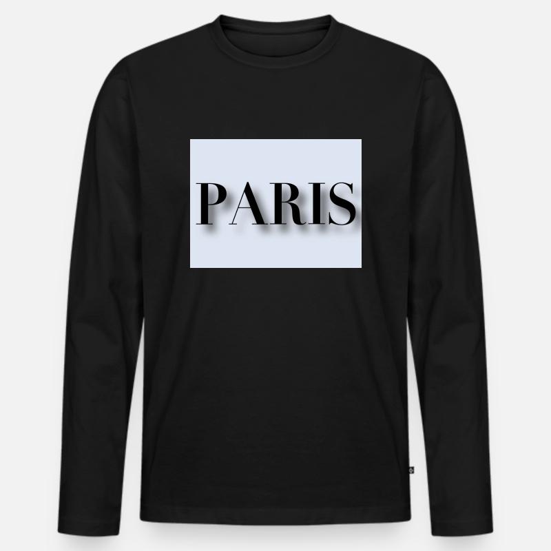 Paris - Männer Premium Bio Langarmshirt - Schwarz