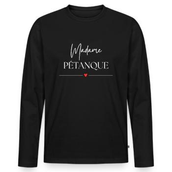 Madame Pétanque - Men's Premium Organic Long Sleeve Shirt - black - Front - Nico (187cm)