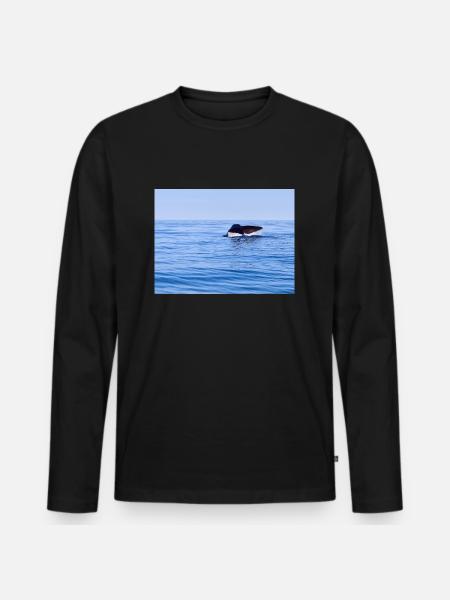 Wal - Männer Premium Bio Langarmshirt - Schwarz