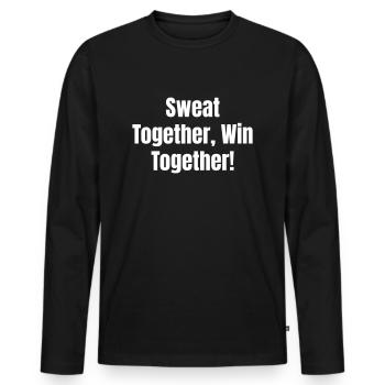 Transpirez ensemble, gagnez ensemble ! - T-shirt manches longues Premium bio Homme - noir - Devant - Nico (187cm)