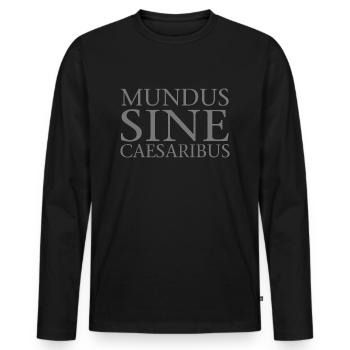 Mundus Sine Caesaribus - Men's Premium Organic Long Sleeve Shirt - black - Front - Nico (187cm)