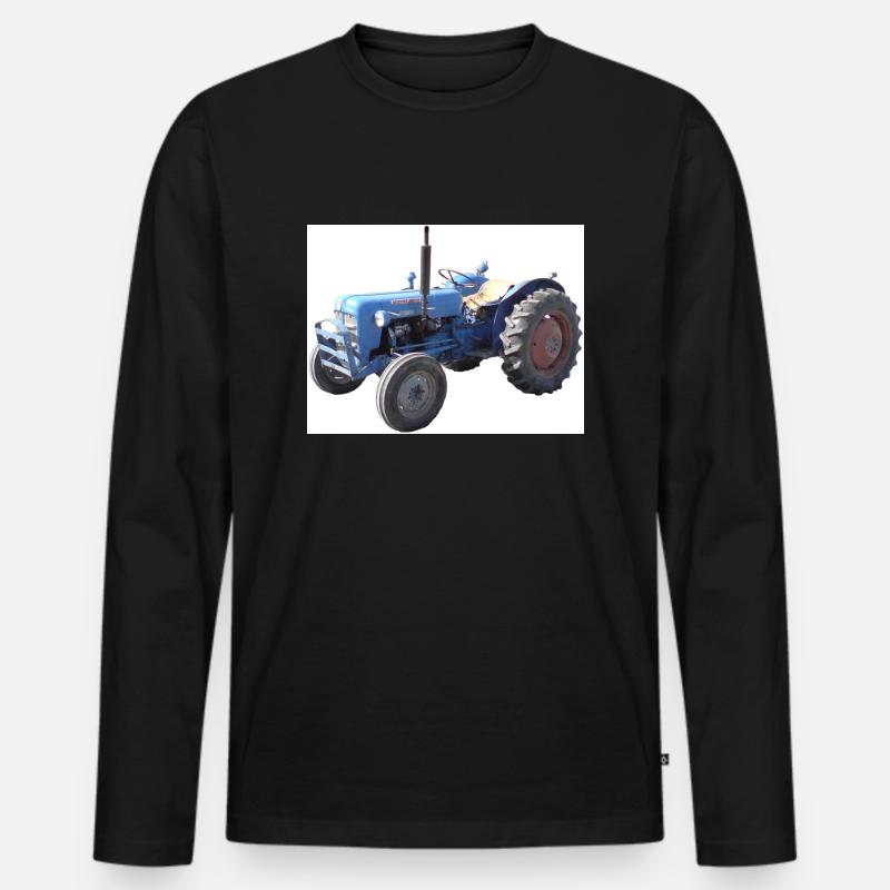 Mari Gamle Traktor - Männer Premium Bio Langarmshirt - Schwarz