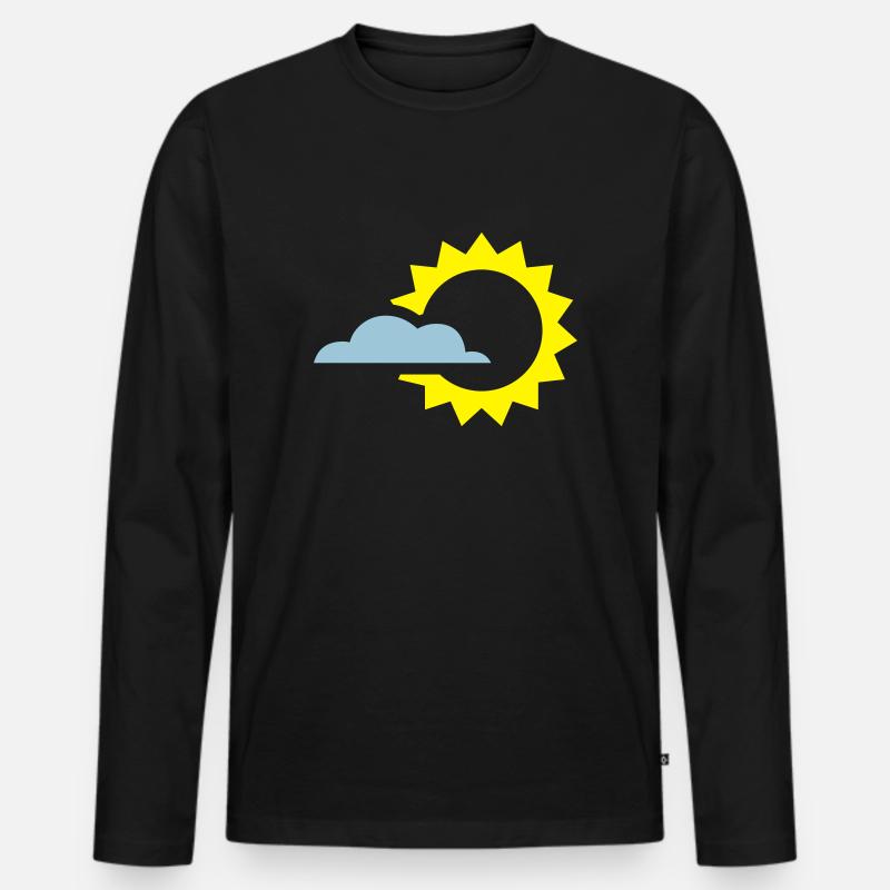 Wetter - Männer Premium Bio Langarmshirt - Schwarz