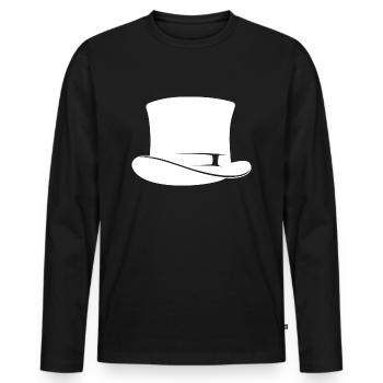 Zylinder weiß - Männer Premium Bio Langarmshirt - Schwarz - Vorne - Nico (187cm)