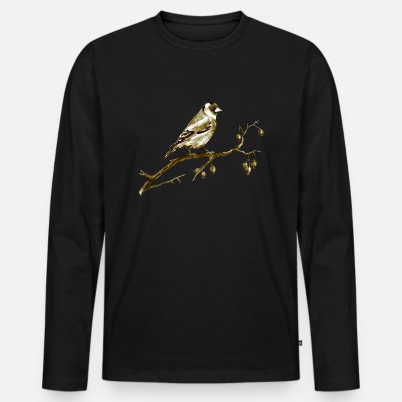 Vogel - Männer Premium Bio Langarmshirt - Schwarz