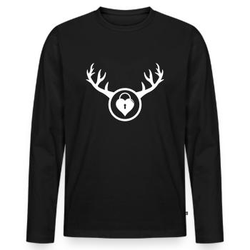 Cocu - Le cadeau d'anniversaire de l'homme à cornes - T-shirt manches longues Premium bio Homme - noir - Devant - Nico (187cm)