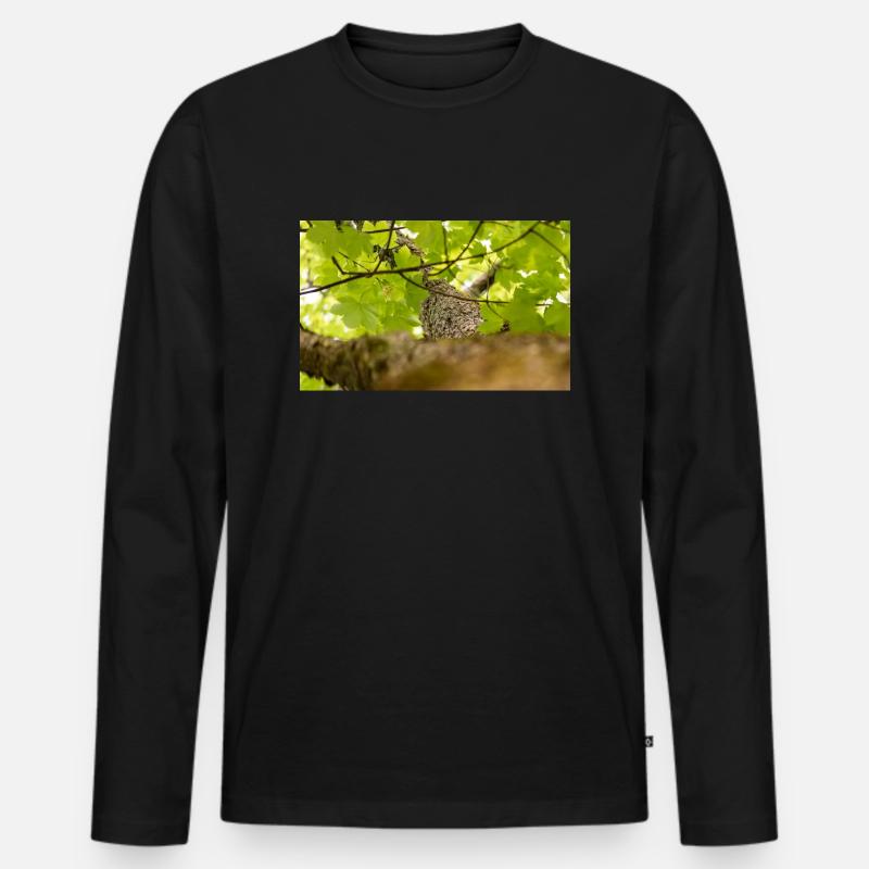 Baum - Männer Premium Bio Langarmshirt - Schwarz