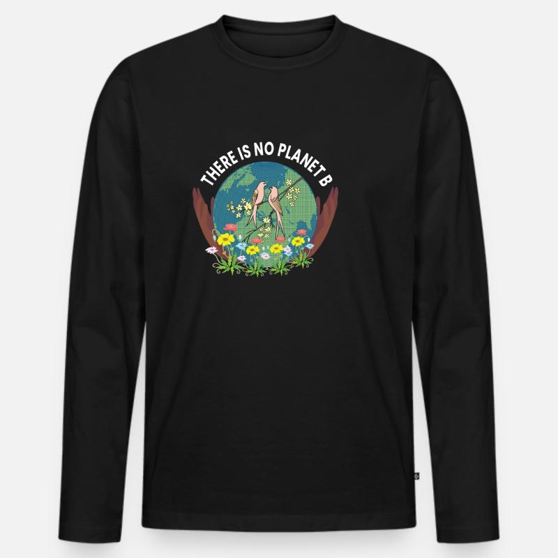 no planet b - Männer Premium Bio Langarmshirt - Schwarz