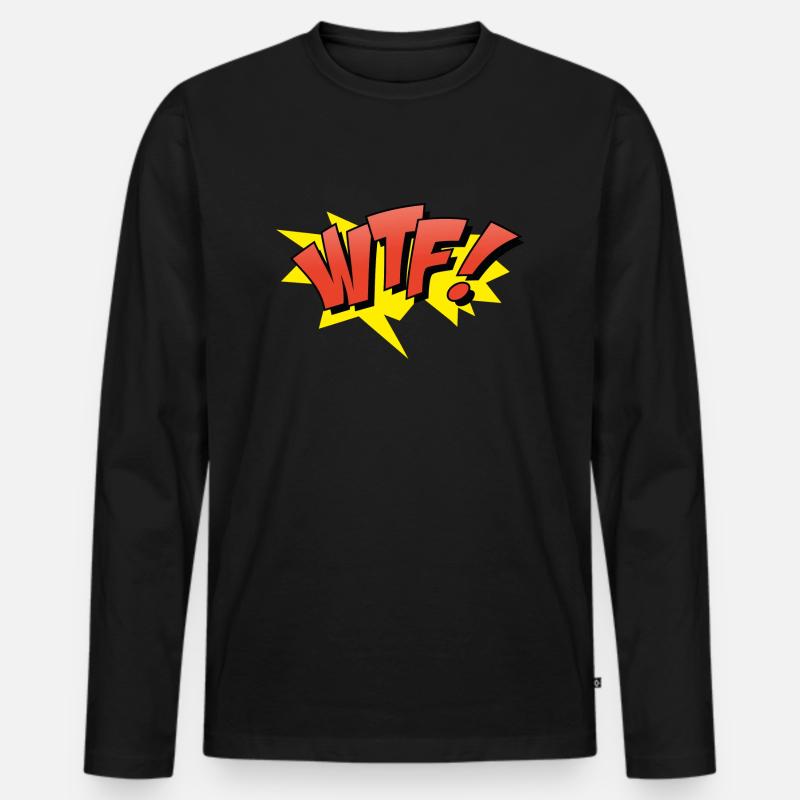 WTF - Männer Premium Bio Langarmshirt - Schwarz