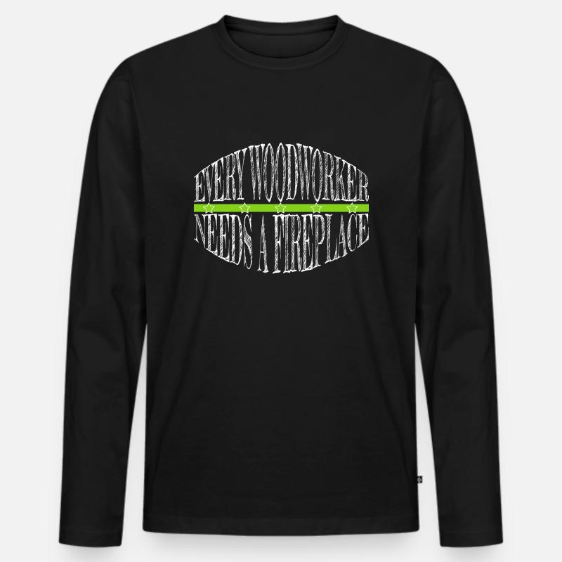 aaron carpenter tshirts lumberman statement - Männer Premium Bio Langarmshirt - Schwarz