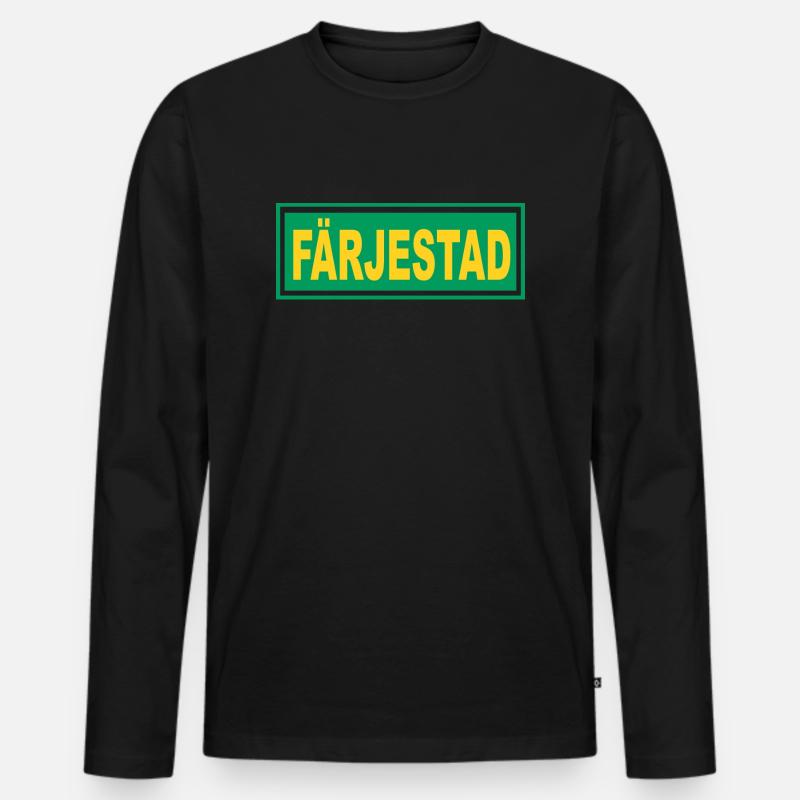 Färjestad - - Männer Premium Bio Langarmshirt - Schwarz