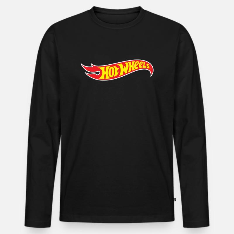 Hot Wheels Klassisches Logo - Männer Premium Bio Langarmshirt - Schwarz