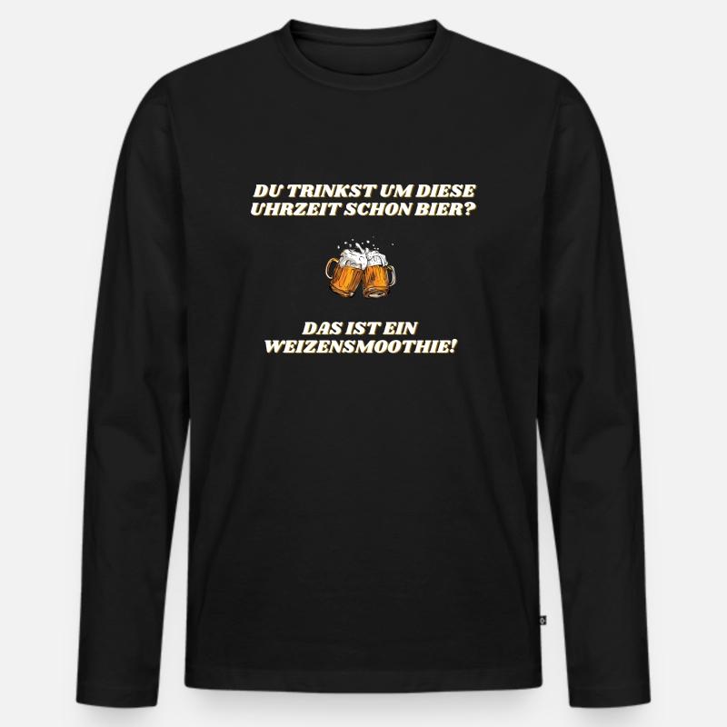 Das ist ein Weizensmoothie! - Männer Premium Bio Langarmshirt - Schwarz
