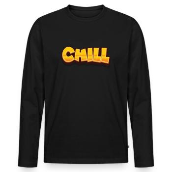 Chill chill - T-shirt manches longues Premium bio Homme - noir - Devant - Nico (187cm)