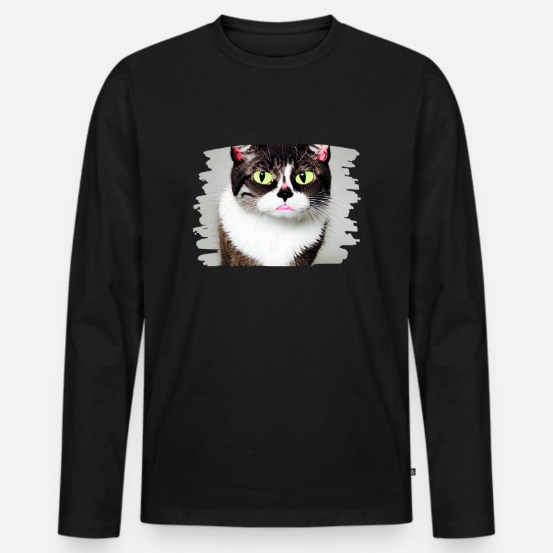 Cracy cat 3 - Männer Premium Bio Langarmshirt - Schwarz
