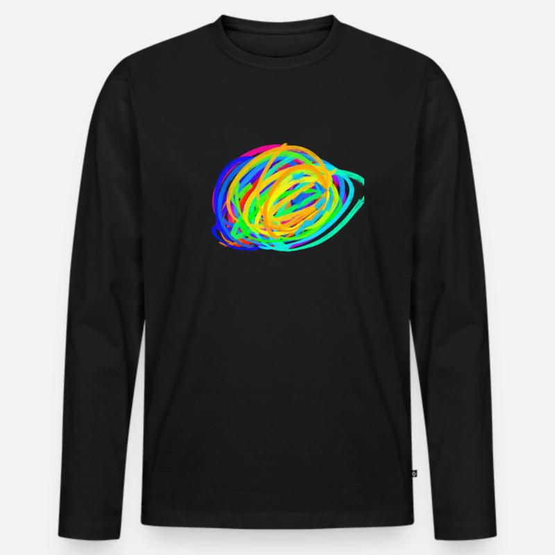 Bunte Explosion - Männer Premium Bio Langarmshirt - Schwarz