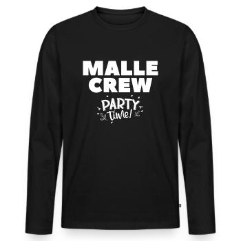 Malle crew Party time - Männer Premium Bio Langarmshirt - Schwarz - Vorne - Nico (187cm)