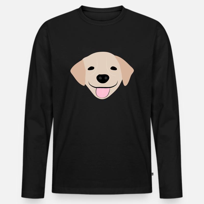 Golden Retriever 2 - Männer Premium Bio Langarmshirt - Schwarz