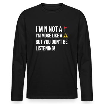 Partnerschaft Beziehung Dating Spruch Englisch - Männer Premium Bio Langarmshirt - Schwarz - Vorne - Nico (187cm)