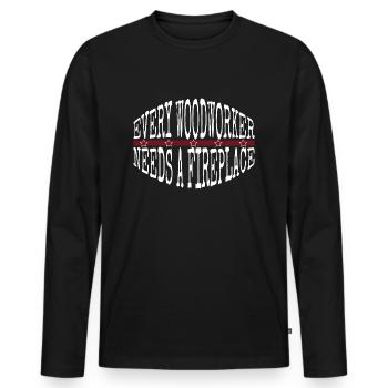Carpenter Girl Tshirts Chainsaw Grab Statement - Men's Premium Organic Long Sleeve Shirt - black - Front - Nico (187cm)