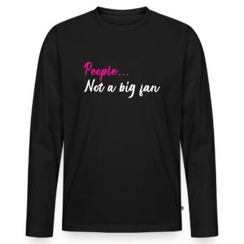 Des gens drôles, pas un grand fan, un sarcasme introverti - T-shirt manches longues Premium bio Homme - noir - Devant - Nico (187cm)