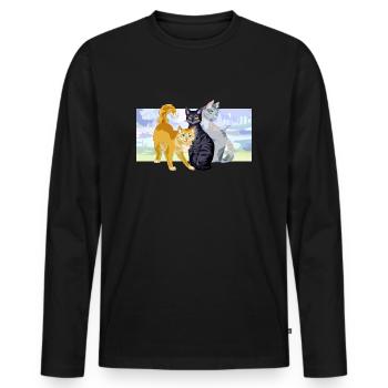 Rootspring Shadowsight Bristlefrost Cats Beautiful - Men's Premium Organic Long Sleeve Shirt - black - Front - Nico (187cm)