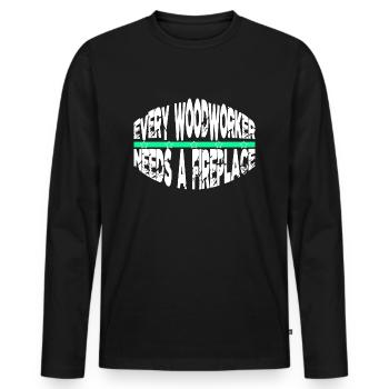 logging woodcutter carpenter funny tshirts jokes - Männer Premium Bio Langarmshirt - Schwarz - Vorne - Nico (187cm)