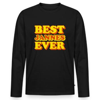 Jannes prénom drôle cadeau - T-shirt manches longues Premium bio Homme - noir - Devant - Nico (187cm)