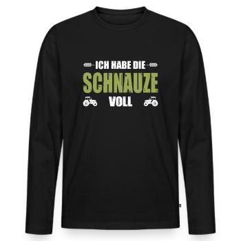 Ich Habe Die Schnauze Voll Landwirt Demo Protest - Männer Premium Bio Langarmshirt - Schwarz - Vorne - Nico (187cm)