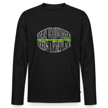 carpenter funny tshirts forestry - Männer Premium Bio Langarmshirt - Schwarz - Vorne - Nico (187cm)