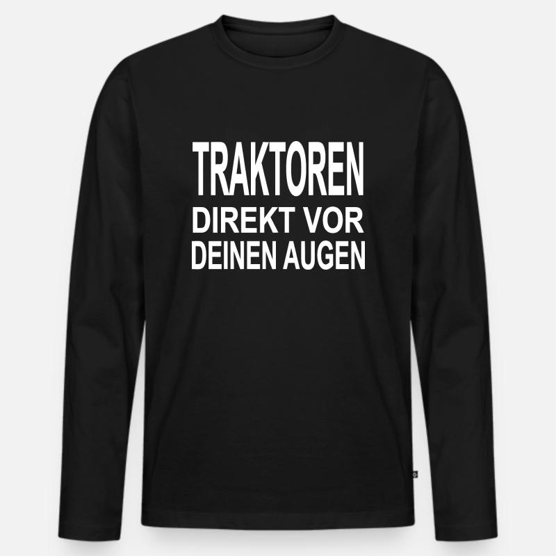 Traktor - Männer Premium Bio Langarmshirt - Schwarz