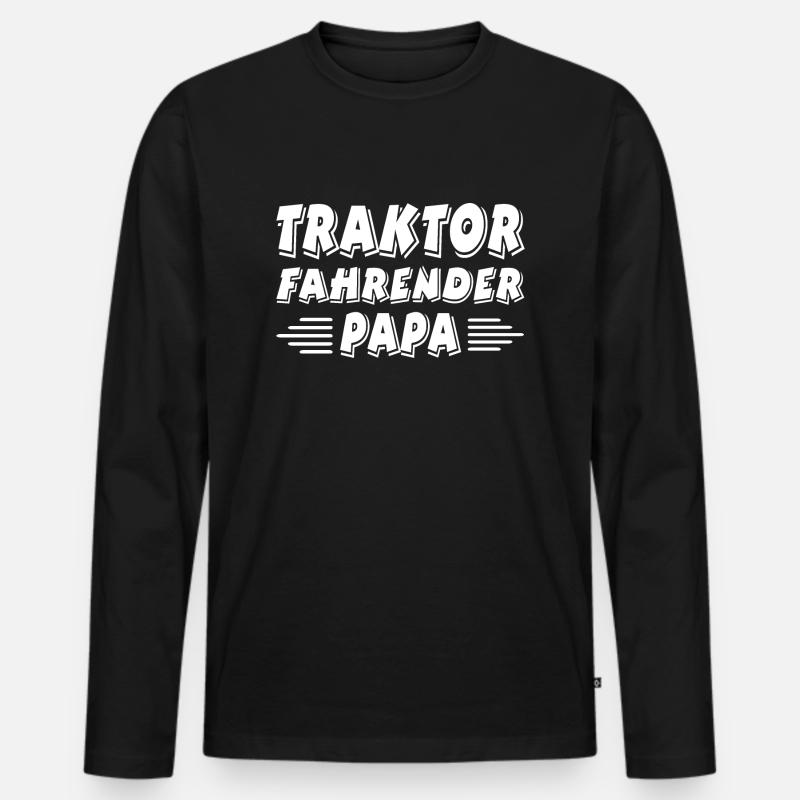 Traktor - Männer Premium Bio Langarmshirt - Schwarz