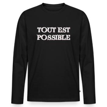 Anything is Possible - Men's Premium Organic Long Sleeve Shirt - black - Front - Nico (187cm)