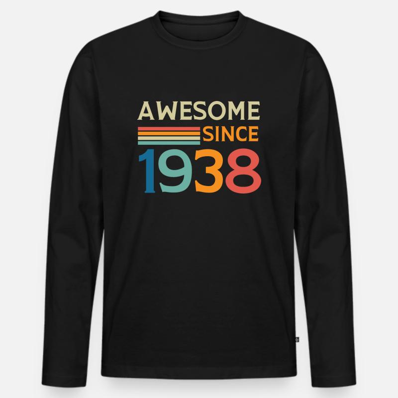 Großartig seit 1938 - Männer Premium Bio Langarmshirt - Schwarz